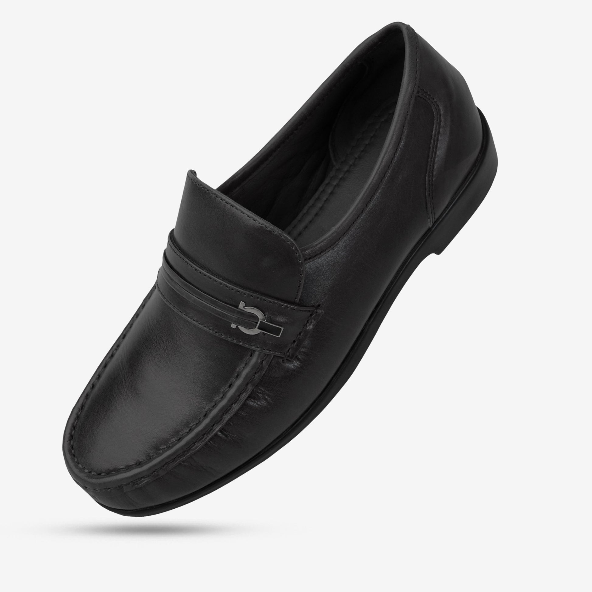 Black goat leather shoe with soft goat lining and sturdy Texon insole for durability and all-day comfort