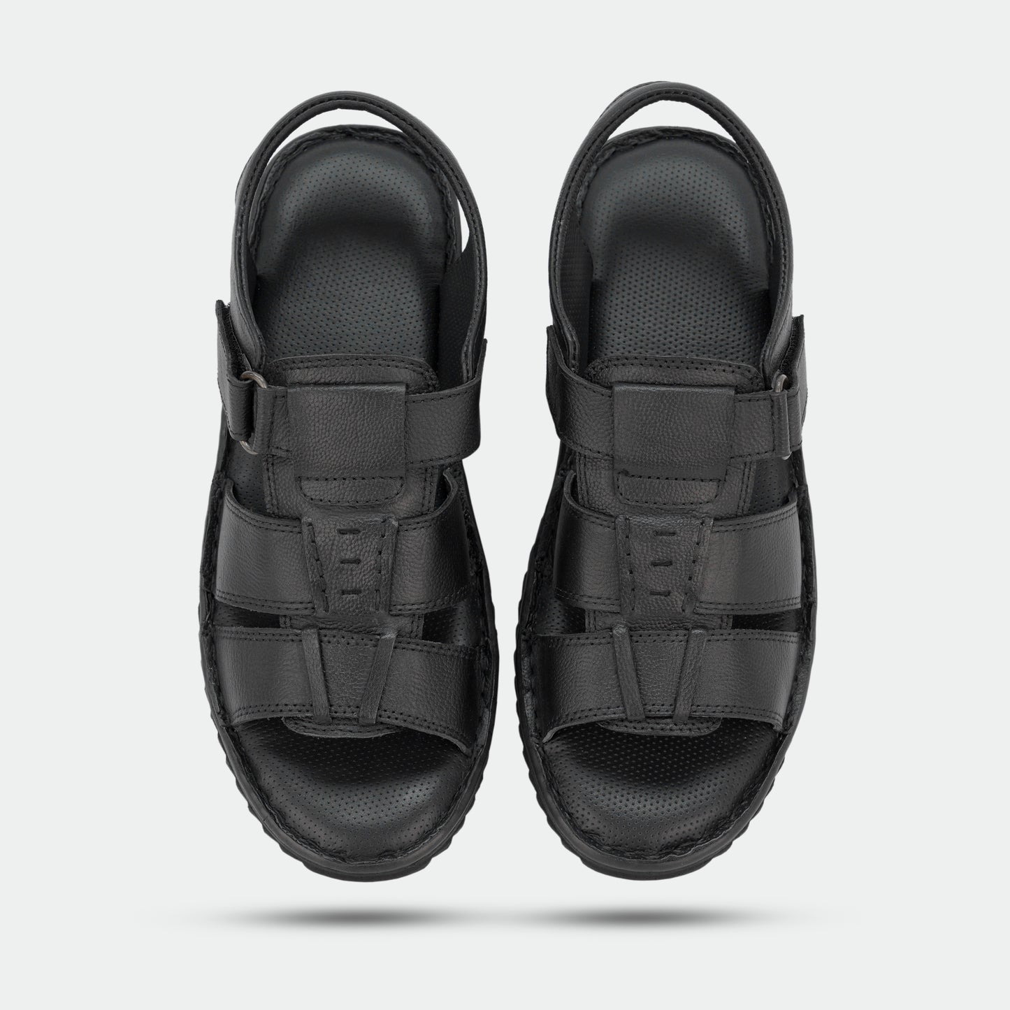 Black PSW 05 Sandal crafted from 100% genuine leather, handmade with a timeless design for traditional or everyday wear