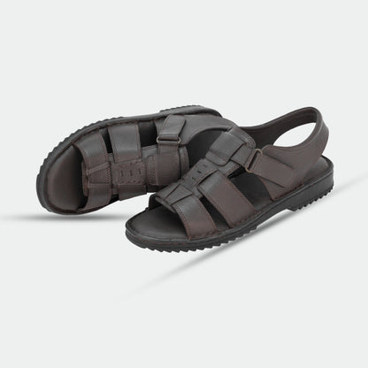 Brown sandals in 100% genuine leather, handmade for comfort and durability—classic, timeless design suitable for traditional wear or everyday use.