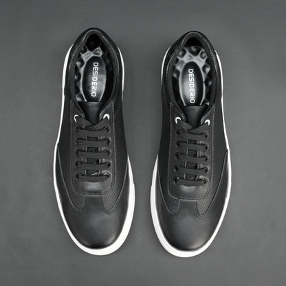 Versatile short boot in premium printed cow leather with breathable mesh lining, 2 mm non-woven insole, and flexible TPR sole in black-brown—durable, stylish, and comfortable for everyday wear.