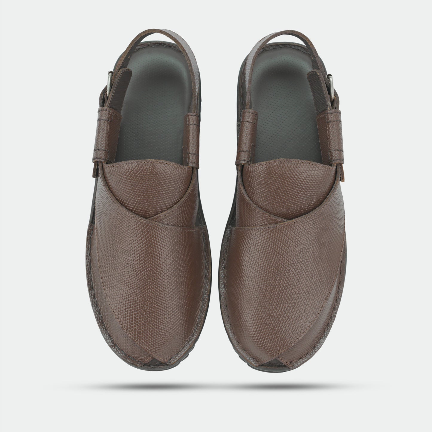 Brown Peshawari sandals in 100% genuine leather, handmade for comfort and durability—classic, timeless design suitable for traditional wear or everyday use.