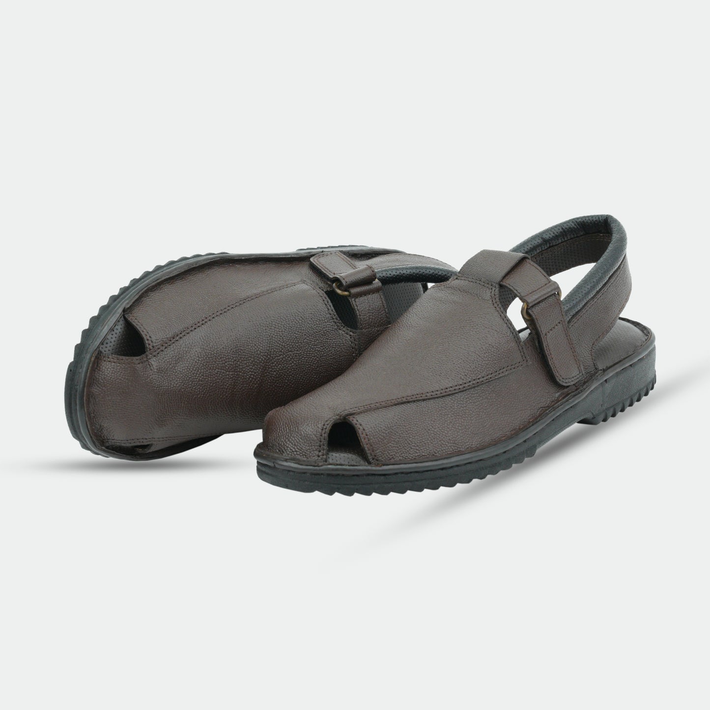 Senegal Peshawari sandals in 100% genuine leather, handmade for comfort and durability, featuring a classic brown design—ideal for traditional wear or everyday use.