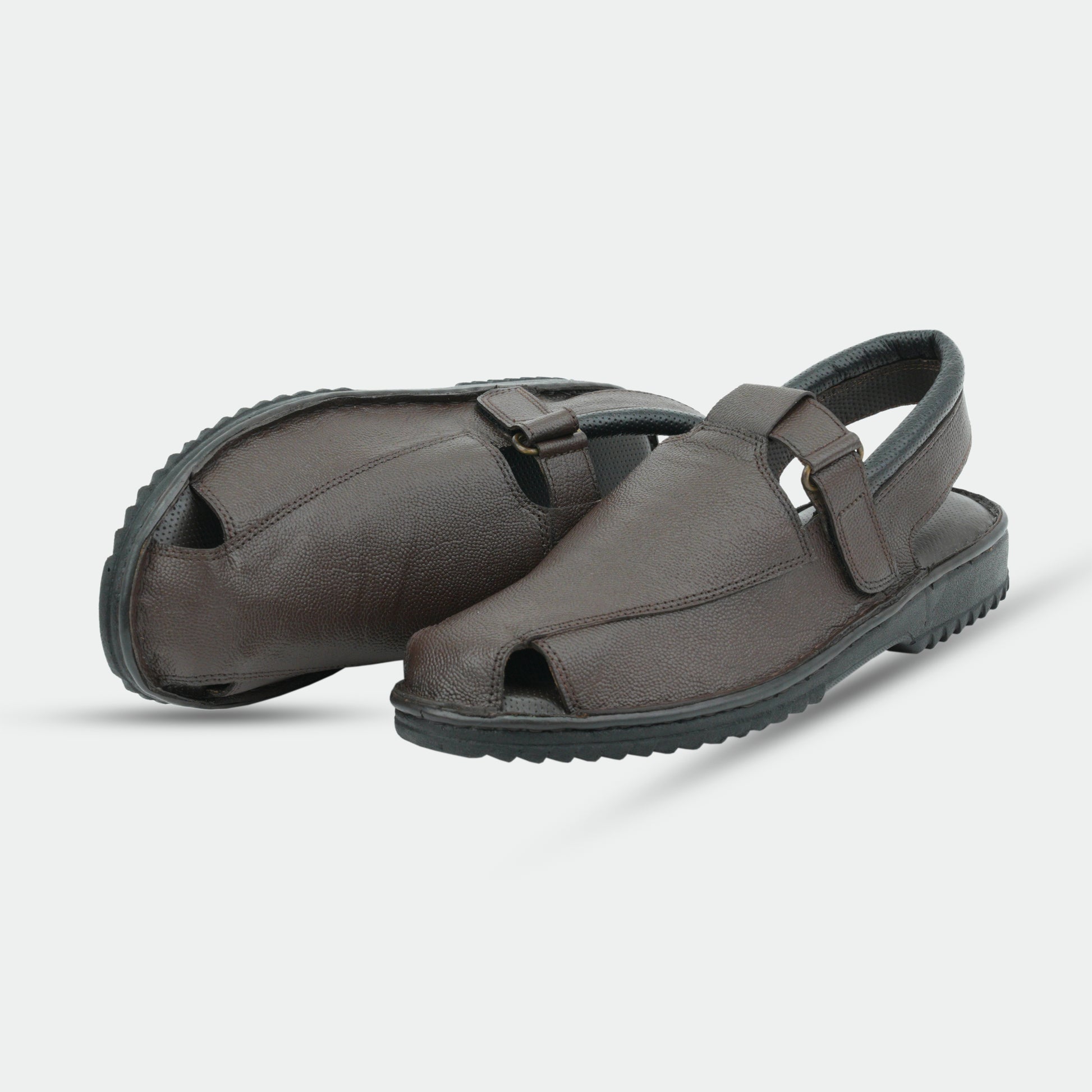 Senegal Peshawari sandals in 100% genuine leather, handmade for comfort and durability, featuring a classic brown design—ideal for traditional wear or everyday use.